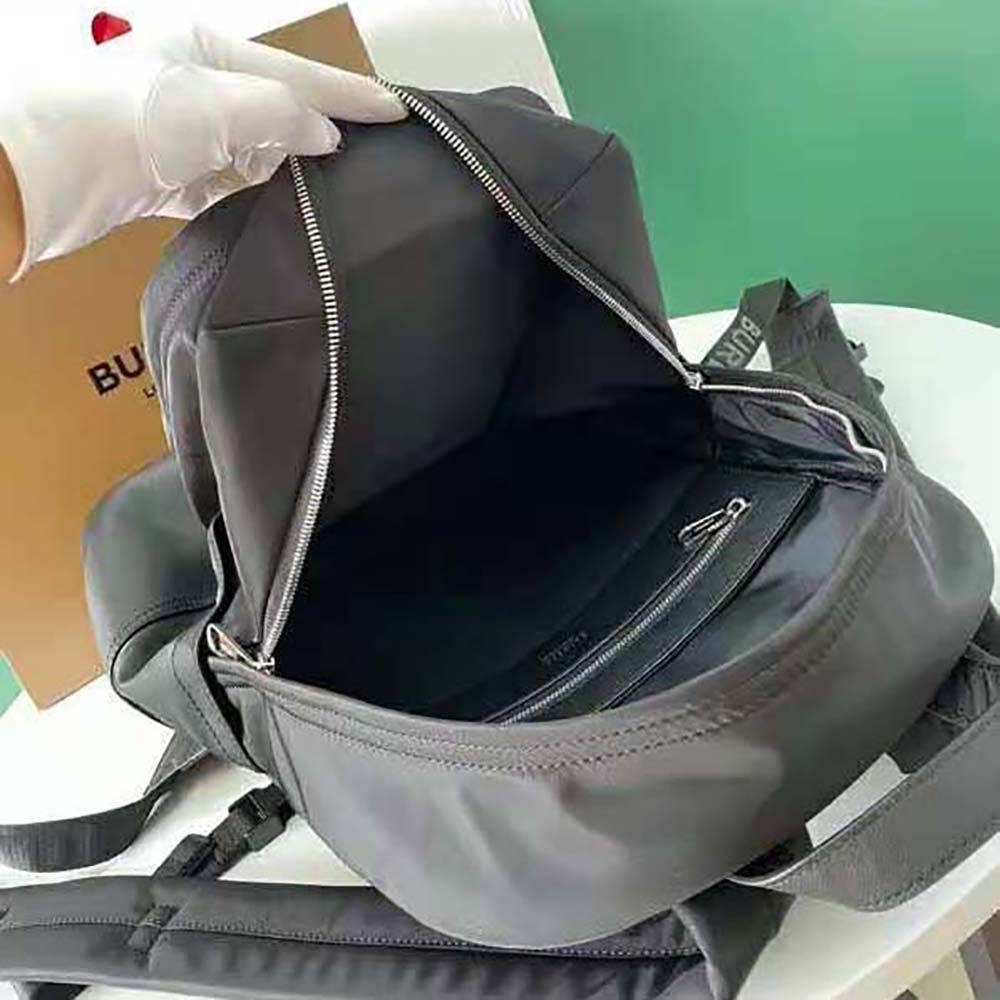Burberry Women Large Logo Print Nylon and Leather Backpack-Black - image 8