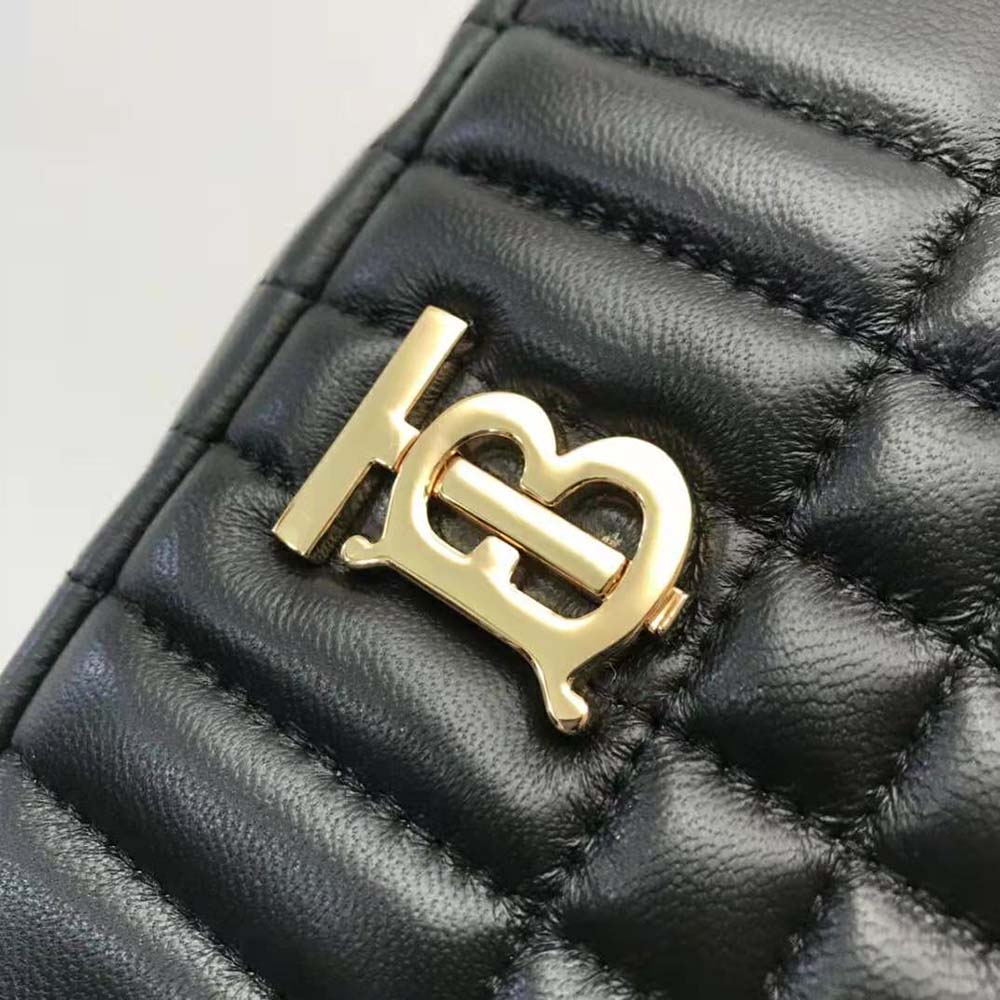 Burberry Women Mini Quilted Lambskin Lola Camera Bag-Black - image 9