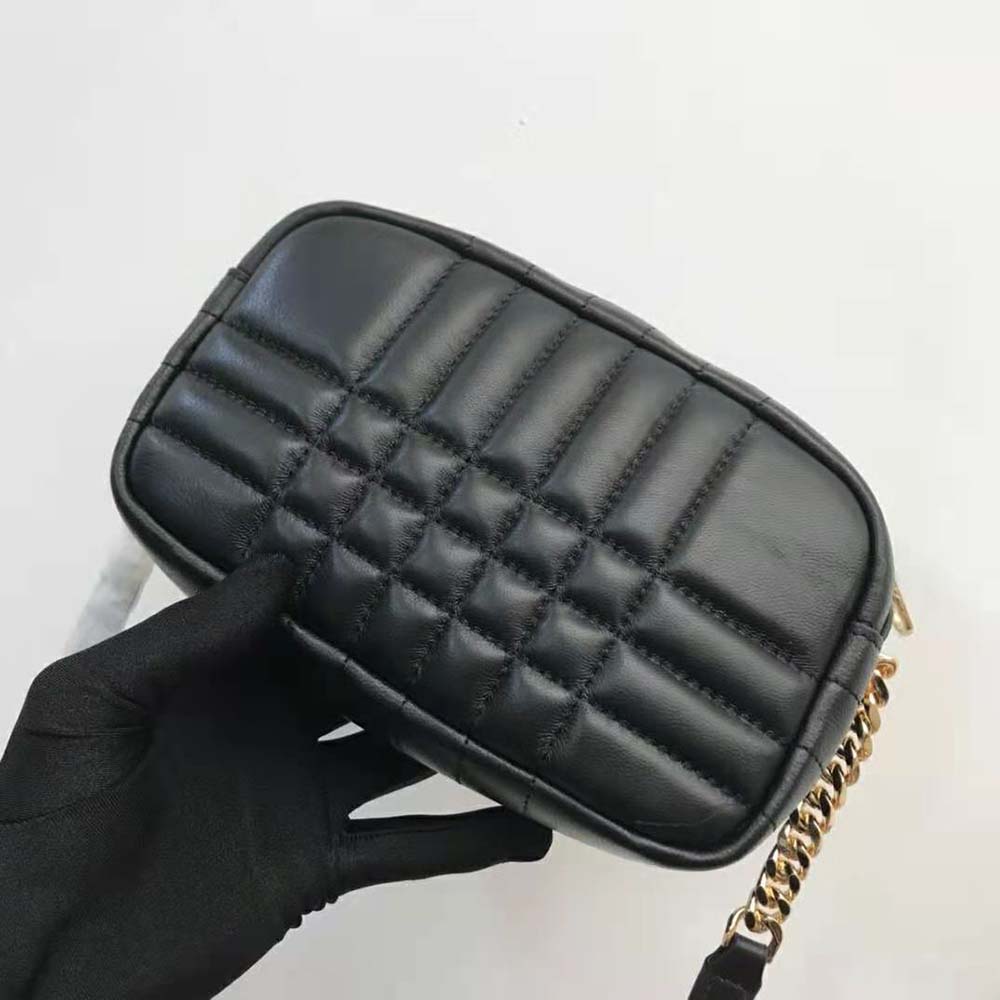 Burberry Women Mini Quilted Lambskin Lola Camera Bag-Black - image 4
