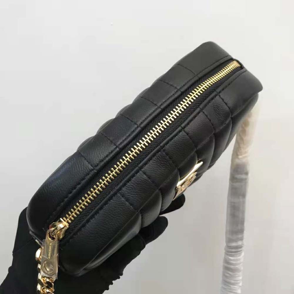 Burberry Women Mini Quilted Lambskin Lola Camera Bag-Black - image 5
