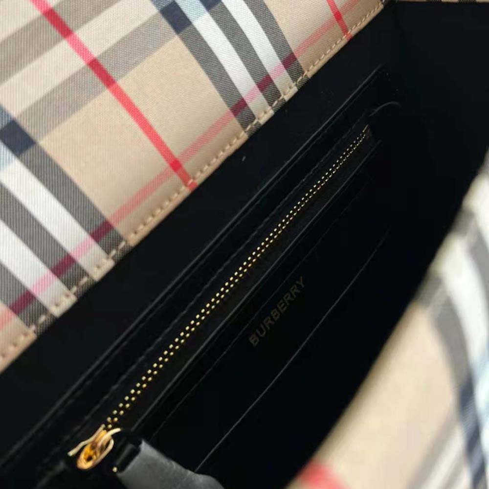 Burberry Women Vintage Check Nylon Satchel-Brown - image 9