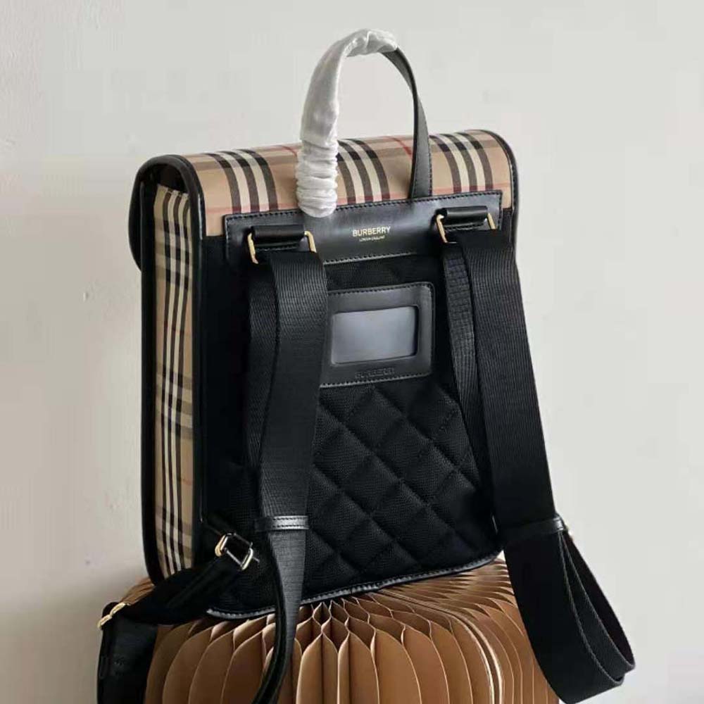 Burberry Women Vintage Check Nylon Satchel-Brown - image 6