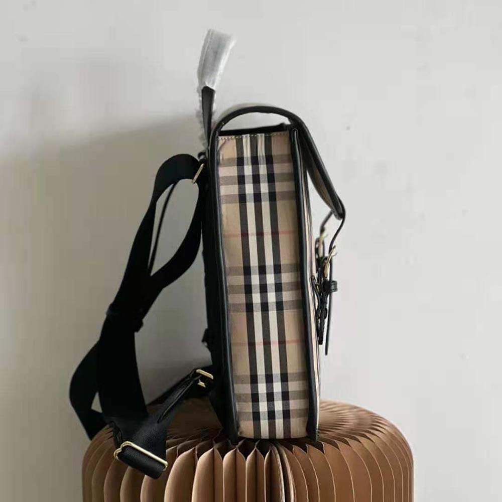 Burberry Women Vintage Check Nylon Satchel-Brown - image 4