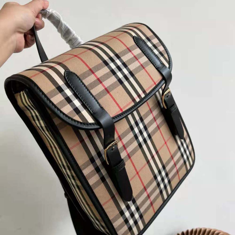 Burberry Women Vintage Check Nylon Satchel-Brown - image 8