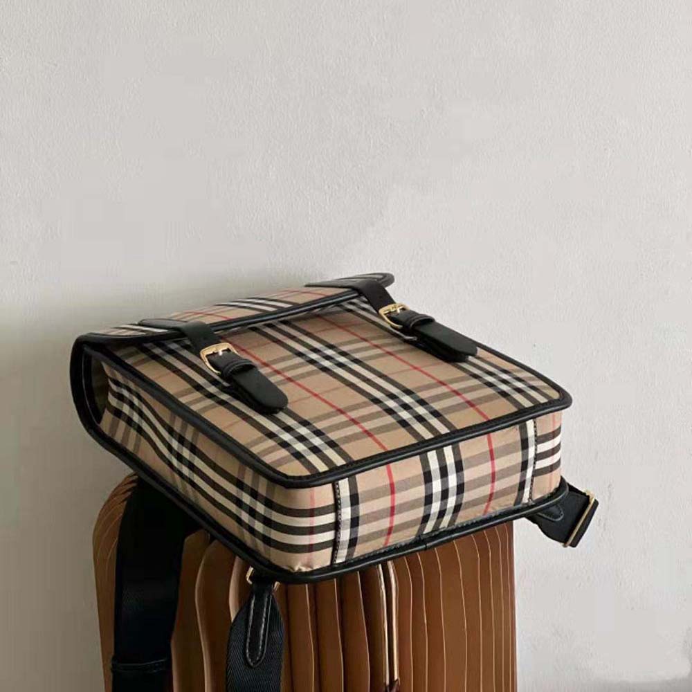 Burberry Women Vintage Check Nylon Satchel-Brown - image 5