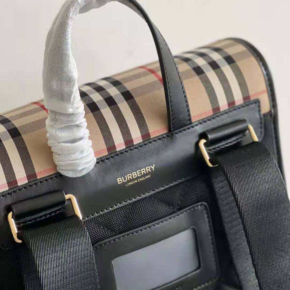 Burberry Women Vintage Check Nylon Satchel-Brown - image 10