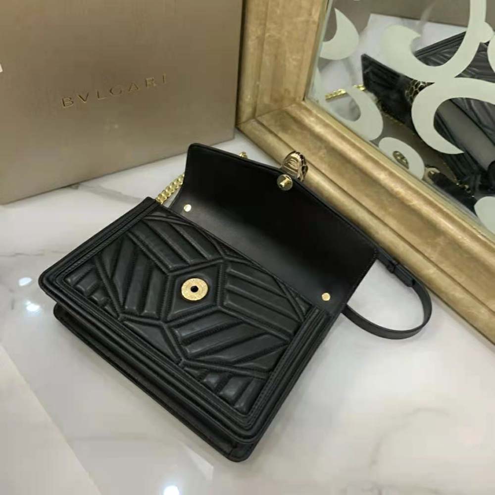 Bvlgari Women Serpenti Diamond Blast Shoulder Bag-Black - image 5