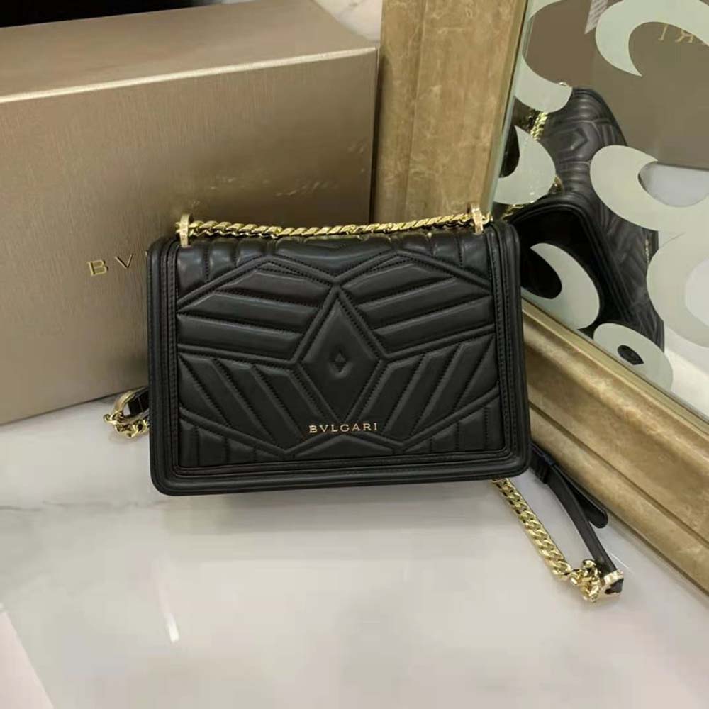 Bvlgari Women Serpenti Diamond Blast Shoulder Bag-Black - image 4
