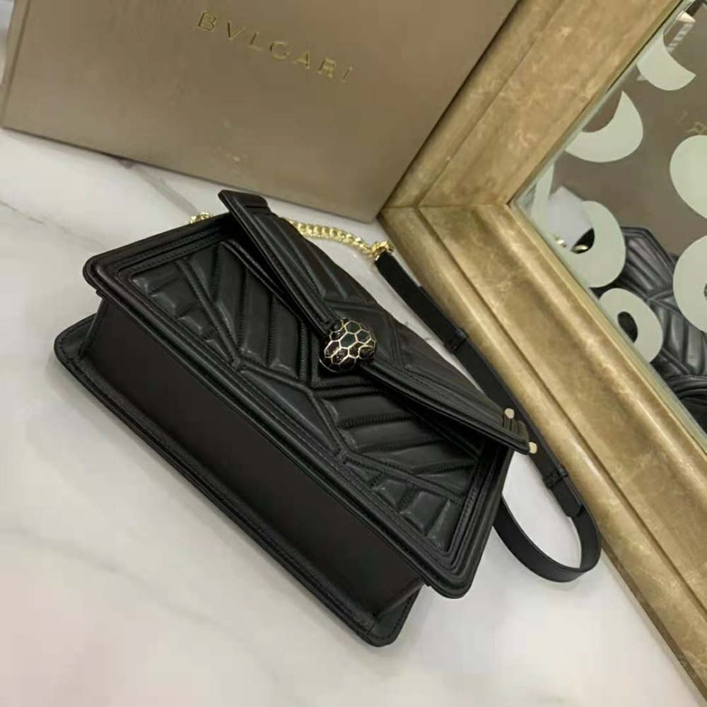 Bvlgari Women Serpenti Diamond Blast Shoulder Bag-Black - image 6