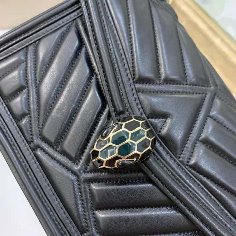 Bvlgari Women Serpenti Diamond Blast Shoulder Bag-Black - image 8