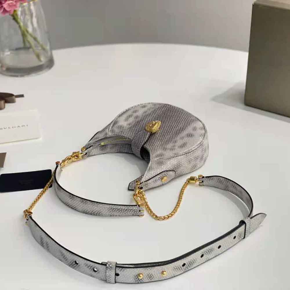 Bvlgari Women Serpenti Ellipse Crossbody Bag-Silver - image 6