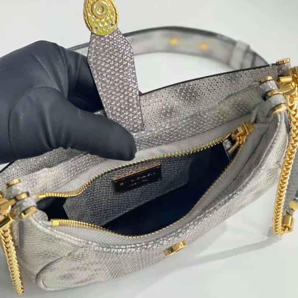Bvlgari Women Serpenti Ellipse Crossbody Bag-Silver - image 10