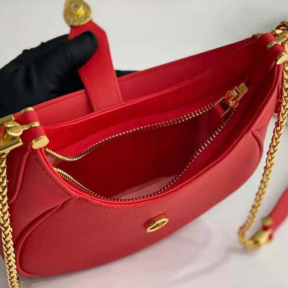 Bvlgari Women Serpenti Ellipse Crossbody Bag in Calf Leather-Red - image 9