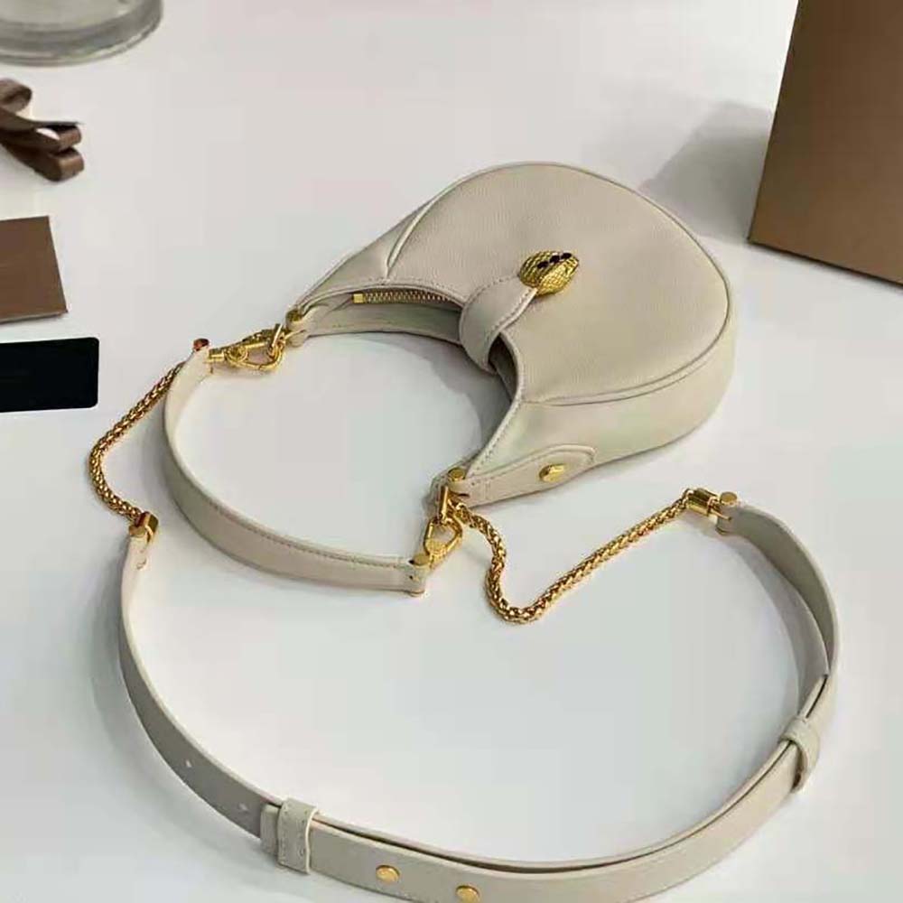 Bvlgari Women Serpenti Ellipse Crossbody Bag in Calf Leather-White - image 6