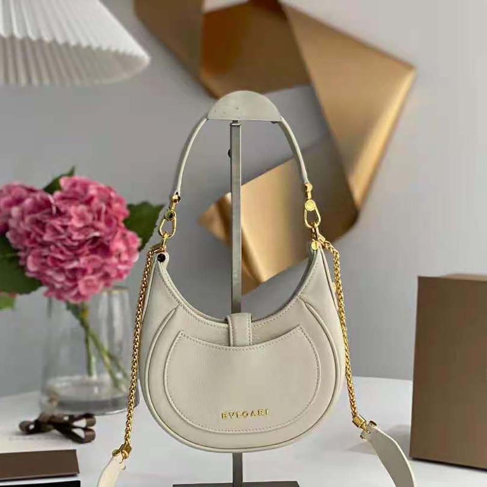 Bvlgari Women Serpenti Ellipse Crossbody Bag in Calf Leather-White - image 4