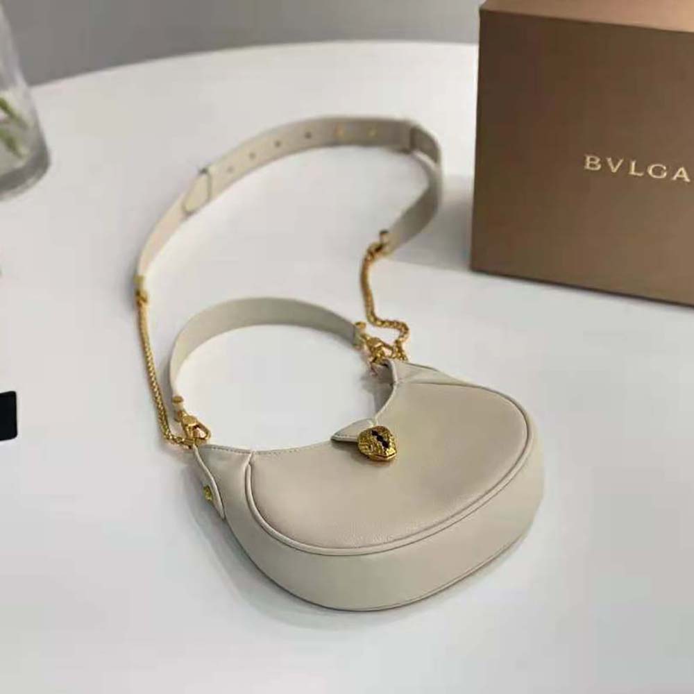Bvlgari Women Serpenti Ellipse Crossbody Bag in Calf Leather-White - image 5