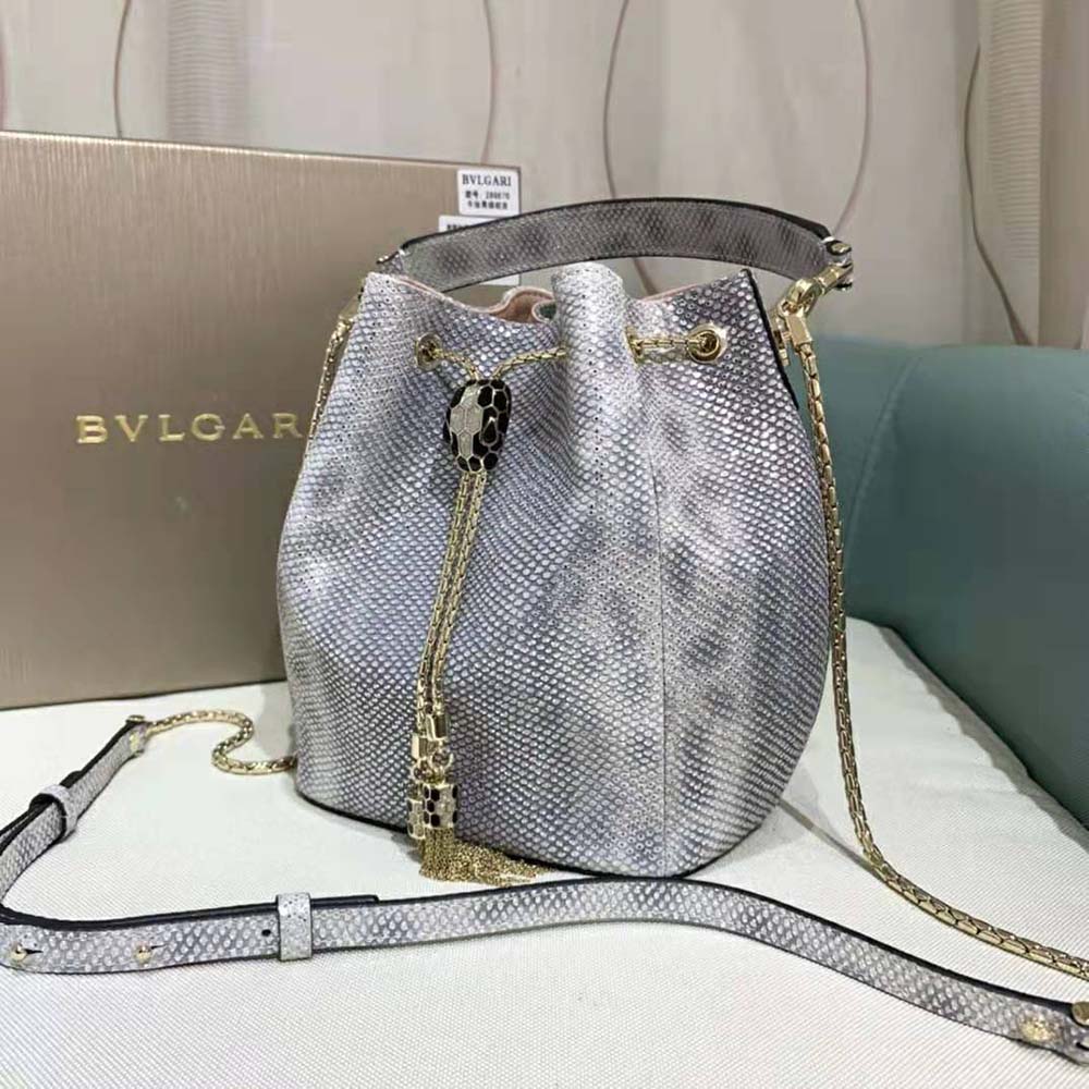 Bvlgari Women Serpenti Forever Bucket Bag-Silver - image 4