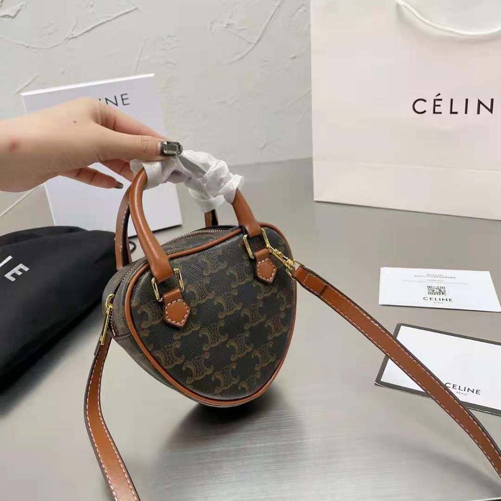 Celine Women Medium Celine Heart in Triomphe Canvas and Calfskin - image 2