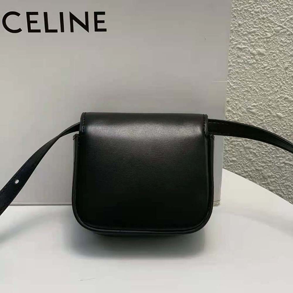 Celine Women Mini Triomphe in Shiny Calfskin-Black - image 6