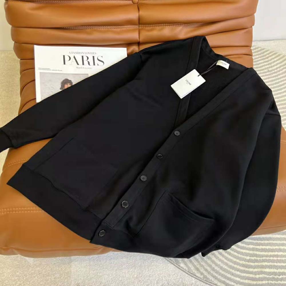 Celine Women Oversized Celine Cardigan in Cotton Fleece - image 2