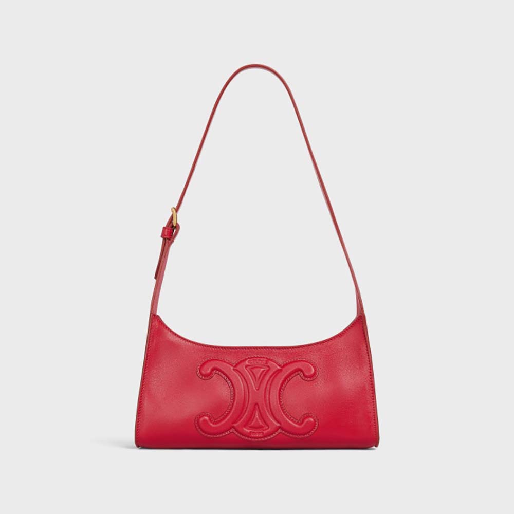 Celine Women Shoulder Bag Cuir Triomphe in Smooth Calfskin-Red - image 1