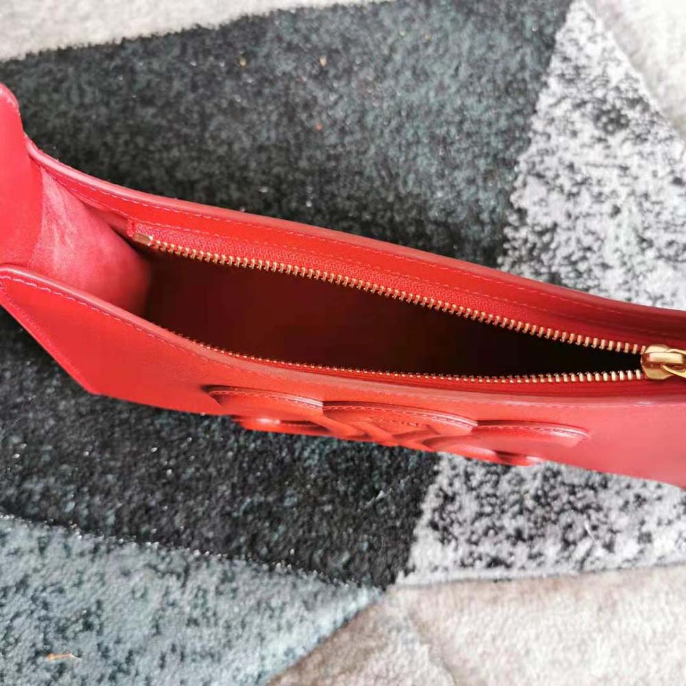 Celine Women Shoulder Bag Cuir Triomphe in Smooth Calfskin-Red - image 6