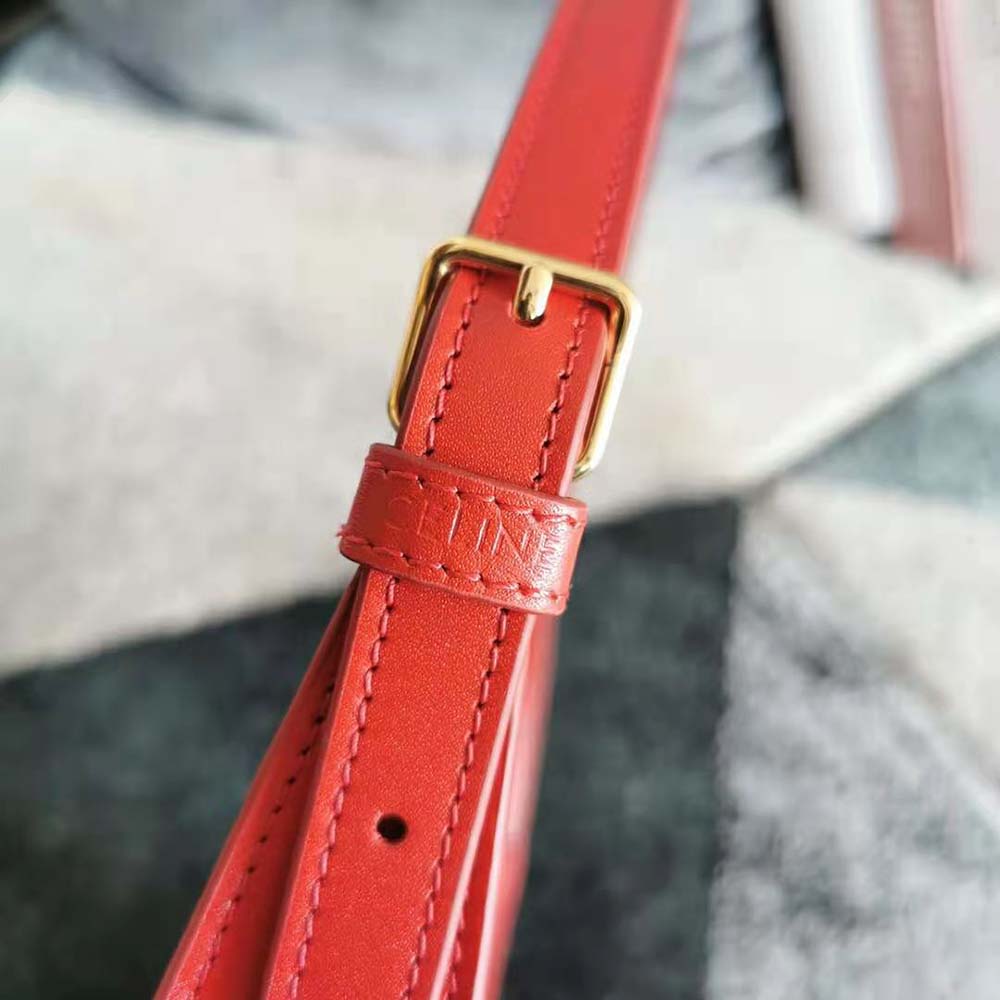 Celine Women Shoulder Bag Cuir Triomphe in Smooth Calfskin-Red - image 7