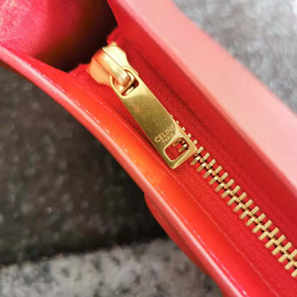 Celine Women Shoulder Bag Cuir Triomphe in Smooth Calfskin-Red - image 10