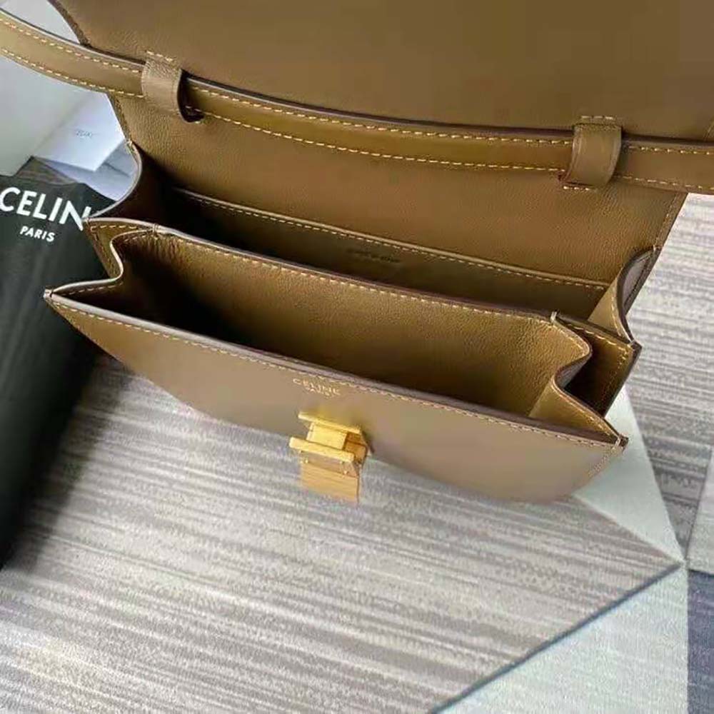 Celine Women Teen Classic Bag in Box Calfskin-Brown - image 7