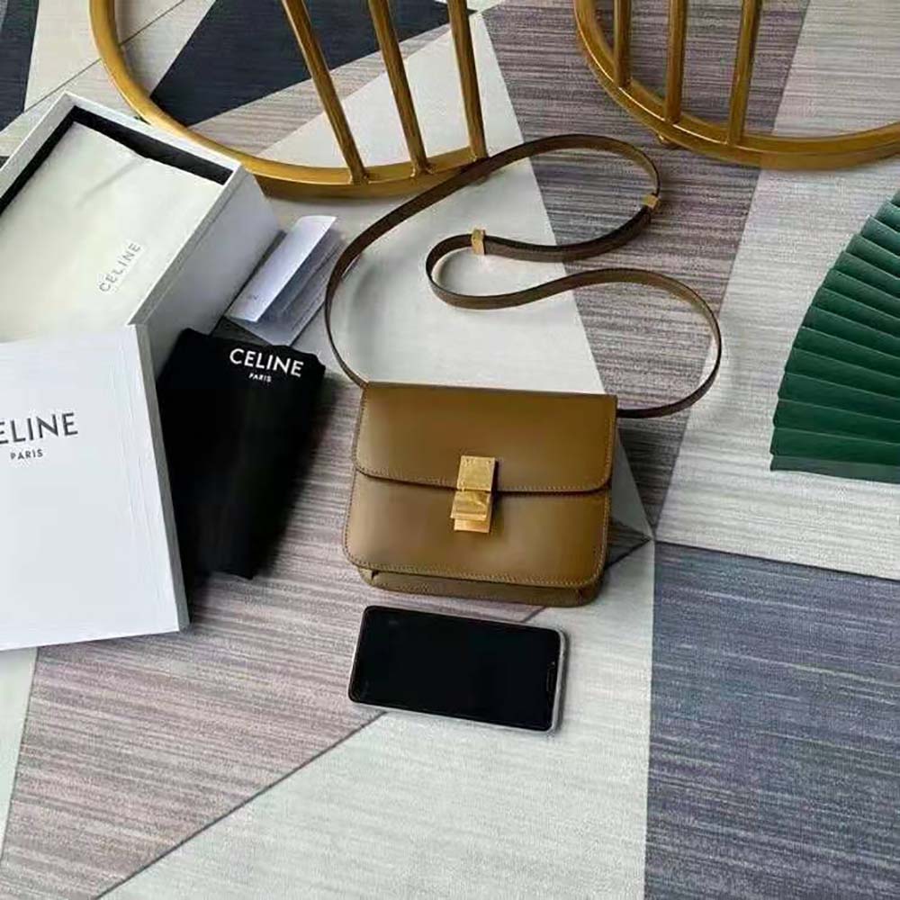 Celine Women Teen Classic Bag in Box Calfskin-Brown - image 2