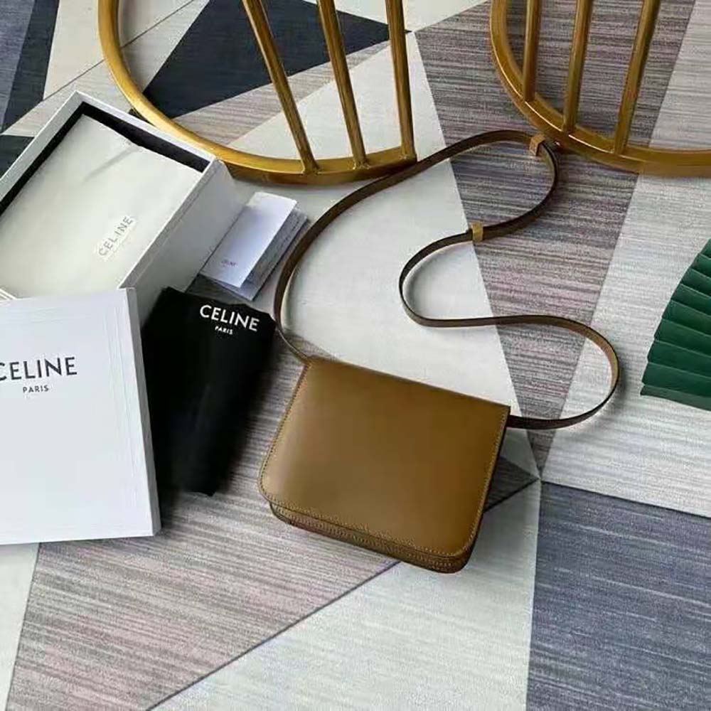 Celine Women Teen Classic Bag in Box Calfskin-Brown - image 3