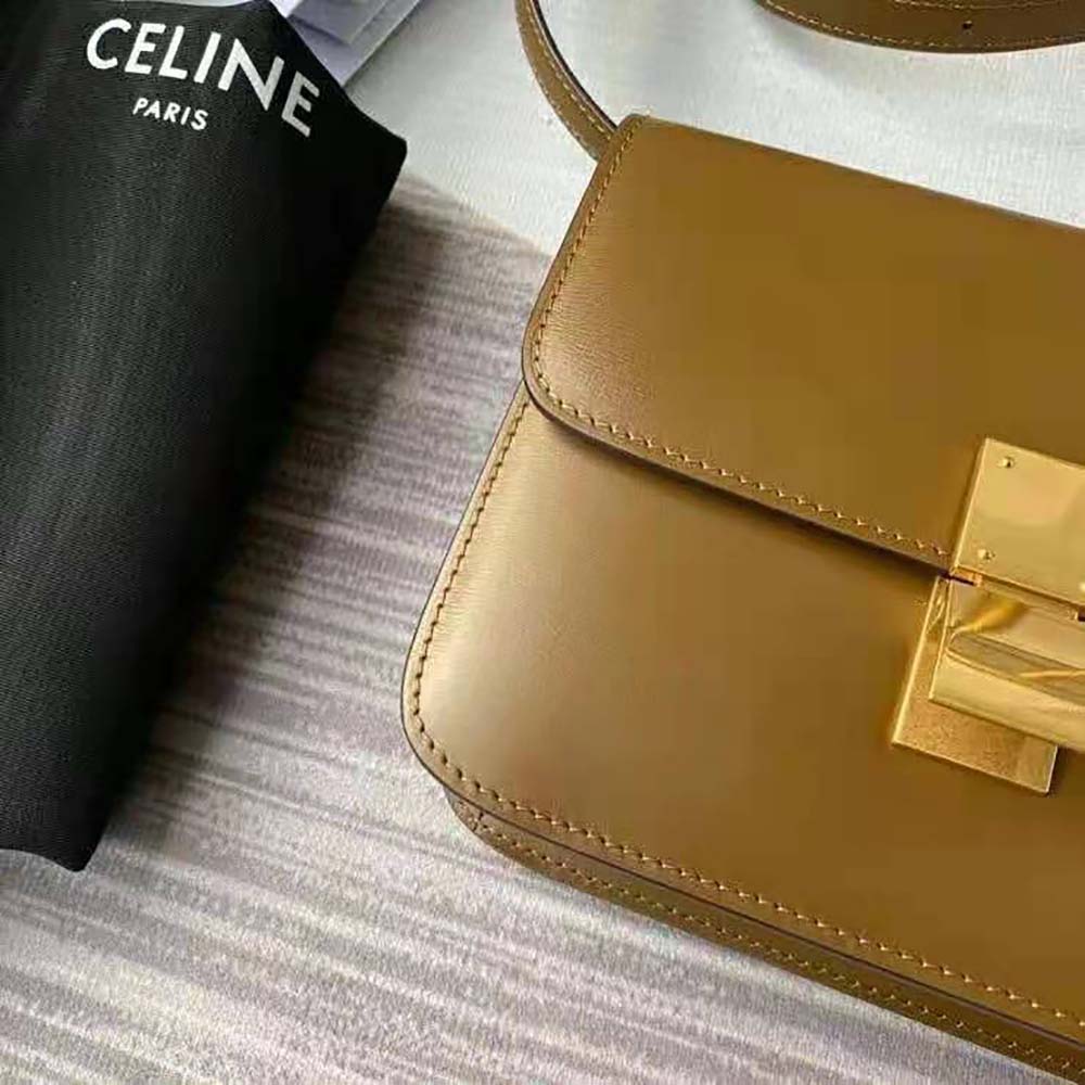 Celine Women Teen Classic Bag in Box Calfskin-Brown - image 10
