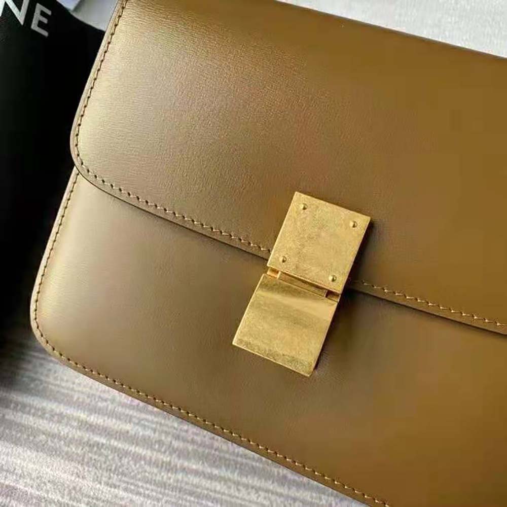 Celine Women Teen Classic Bag in Box Calfskin-Brown - image 9