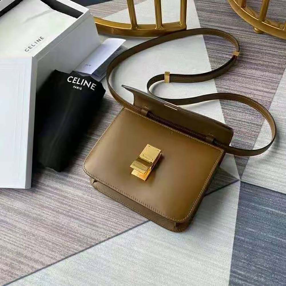 Celine Women Teen Classic Bag in Box Calfskin-Brown - image 4
