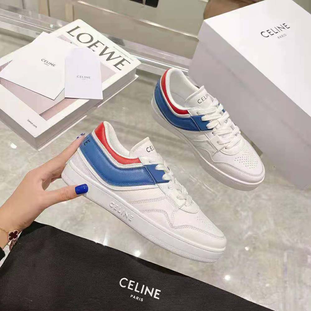 Celine Women Trainer Low Lace-up Sneaker in Calfskin-Blue - image 4