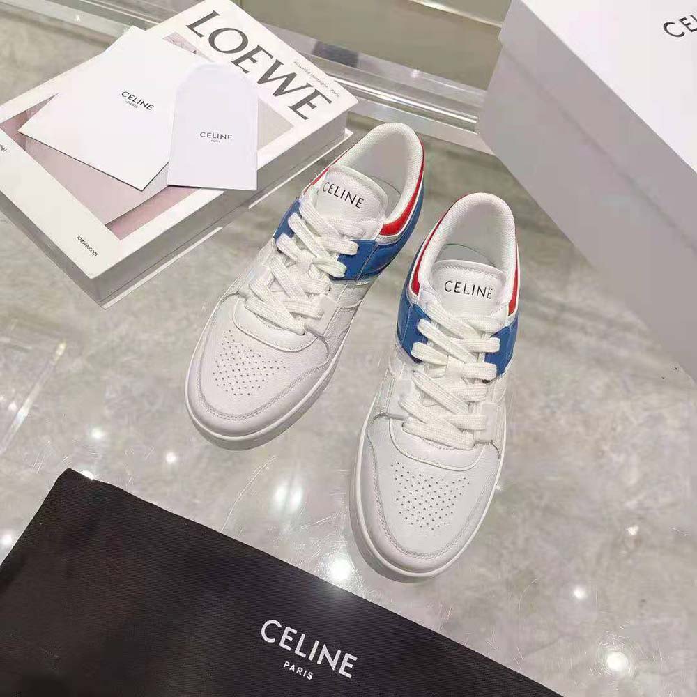 Celine Women Trainer Low Lace-up Sneaker in Calfskin-Blue - image 3