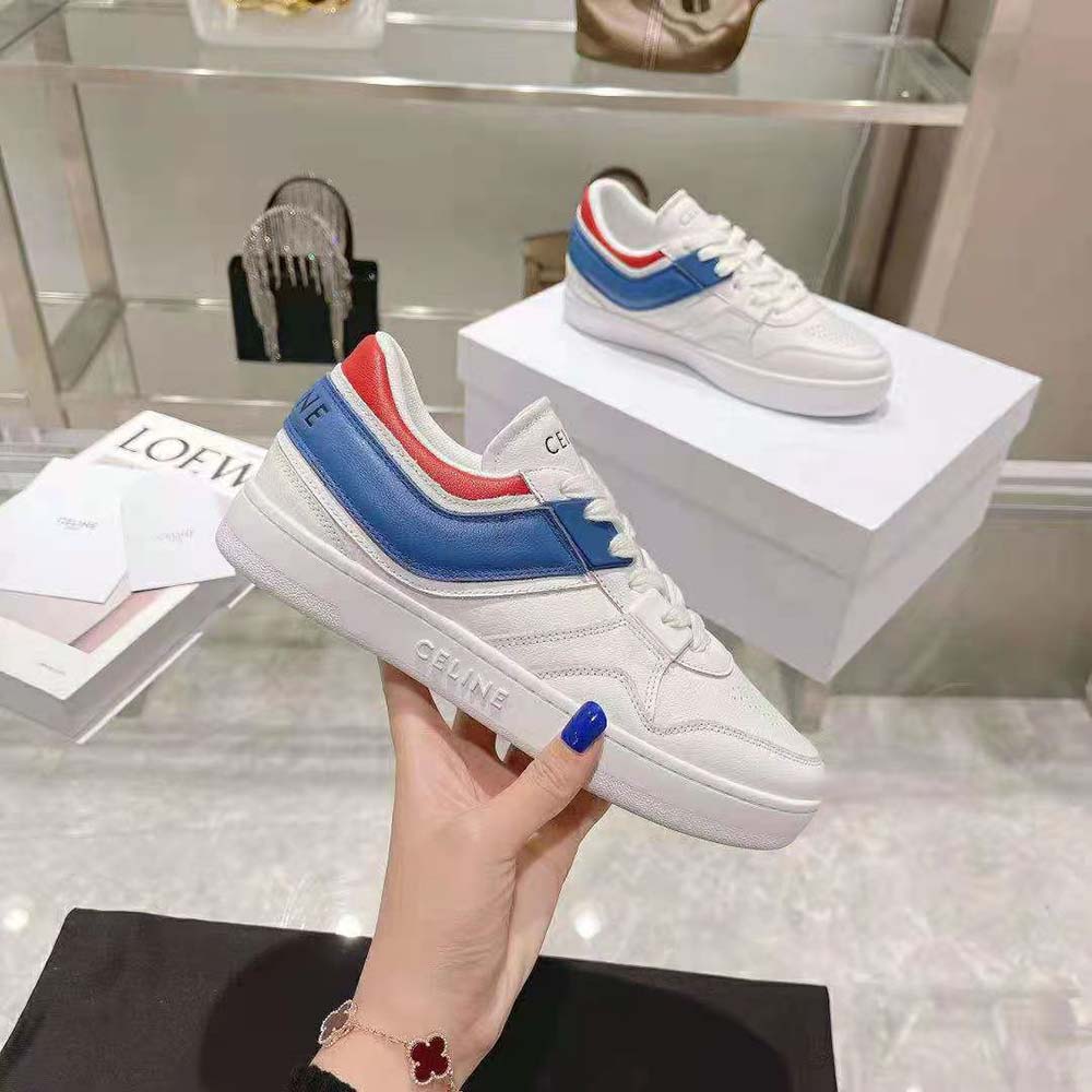 Celine Women Trainer Low Lace-up Sneaker in Calfskin-Blue - image 6