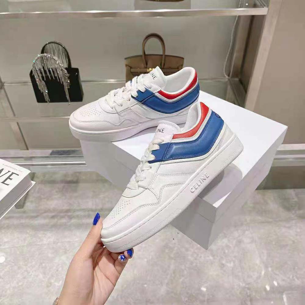 Celine Women Trainer Low Lace-up Sneaker in Calfskin-Blue - image 5