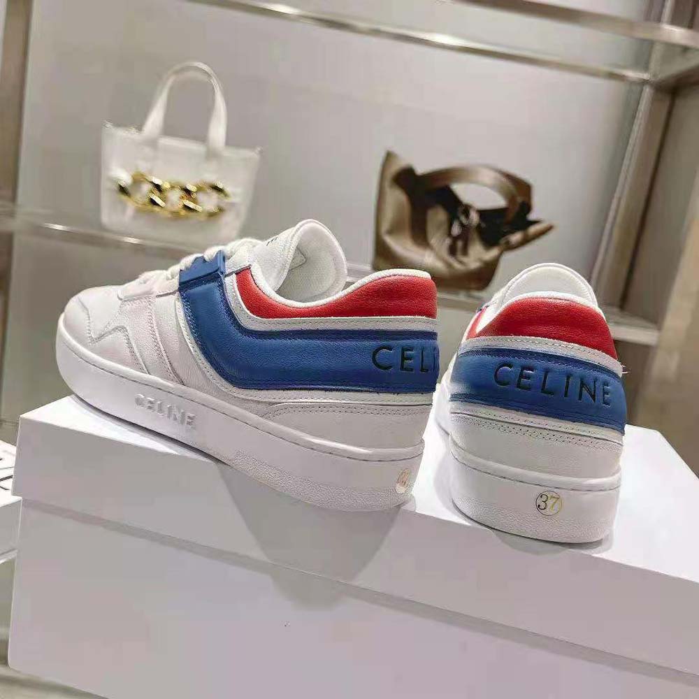 Celine Women Trainer Low Lace-up Sneaker in Calfskin-Blue - image 9