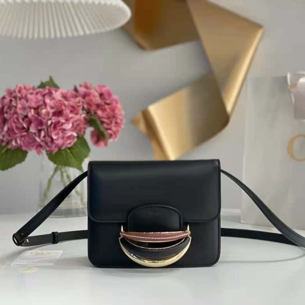 Close-up of gold-tone hardware on Chloe Women Kattie Cross-Body Bag