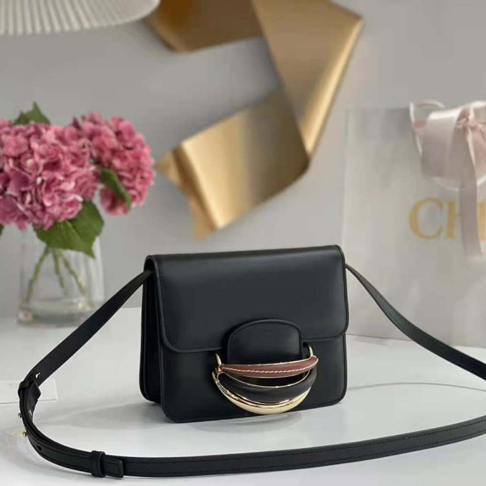 Chloe Women Kattie Cross-Body Bag in Shiny Calfskin-Black - image 4