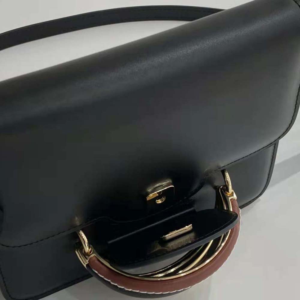 Chloe Women Kattie Cross-Body Bag in Shiny Calfskin-Black - image 8