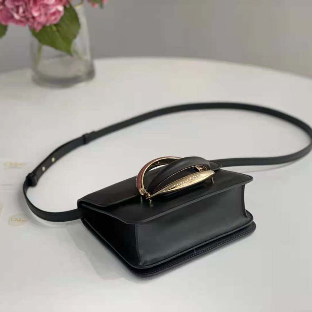 Chloe Women Kattie Cross-Body Bag in Shiny Calfskin-Black - image 6