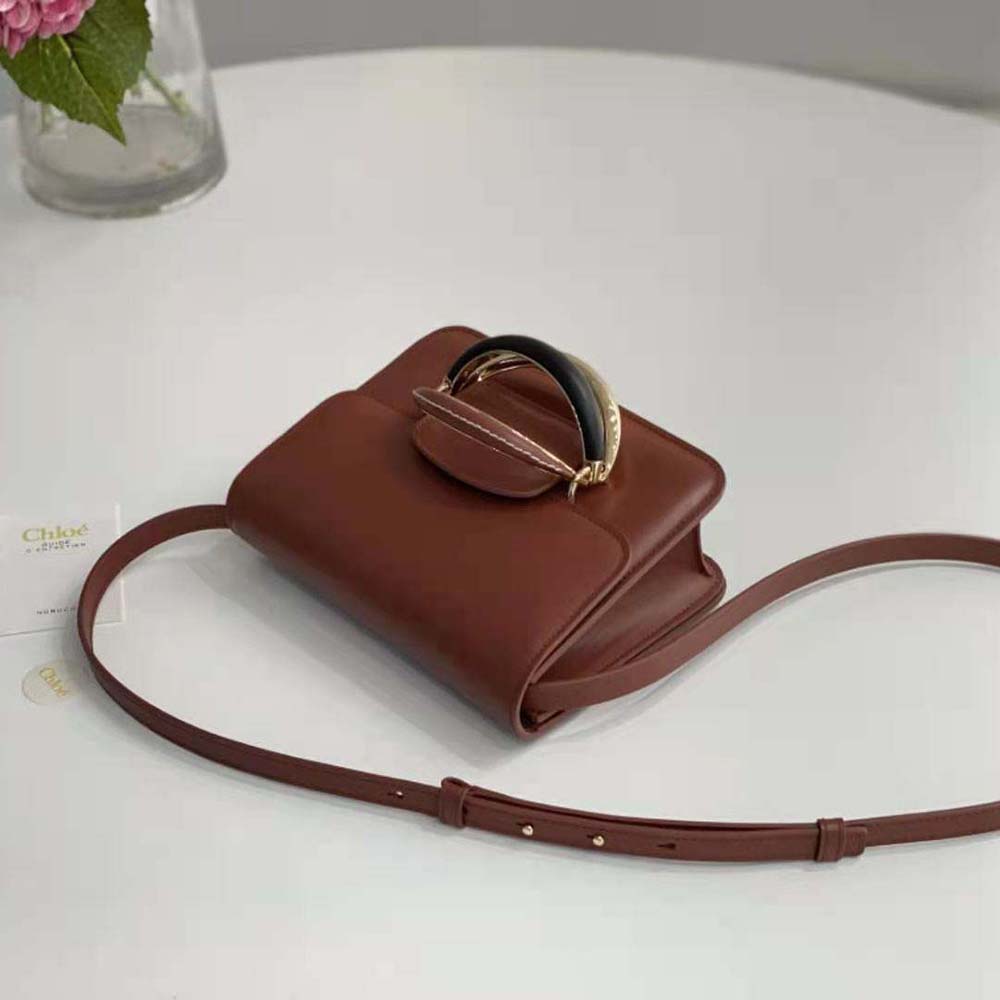 Chloe Women Kattie Cross-Body Bag in Shiny Calfskin-Brown - image 6