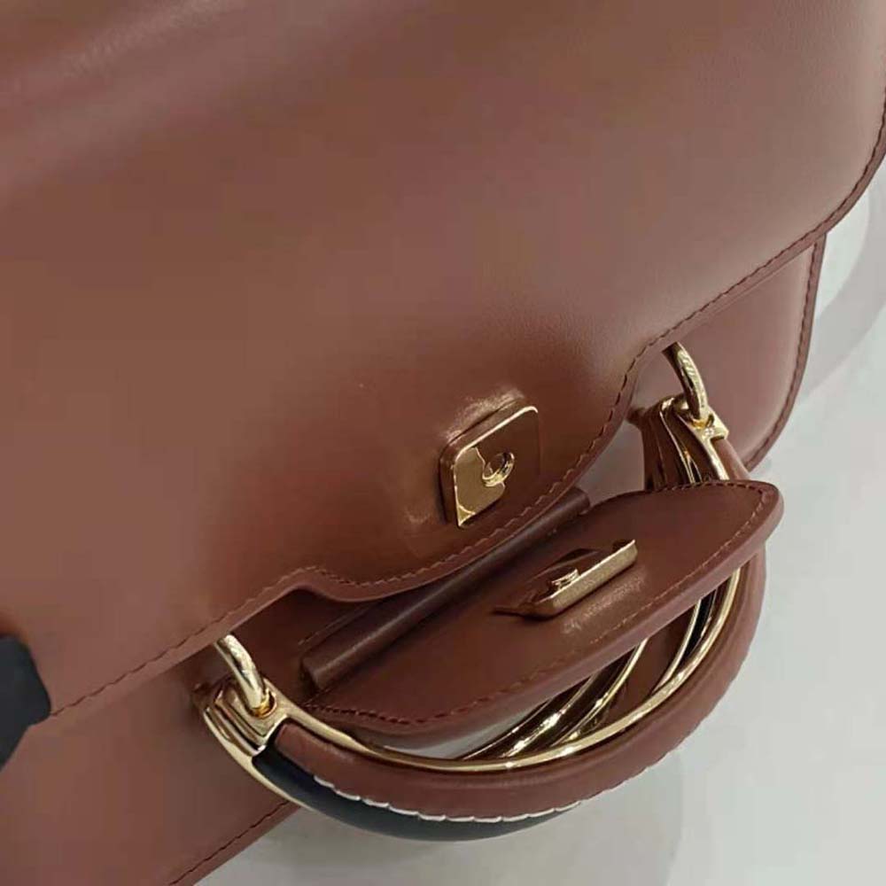 Chloe Women Kattie Cross-Body Bag in Shiny Calfskin-Brown - image 9