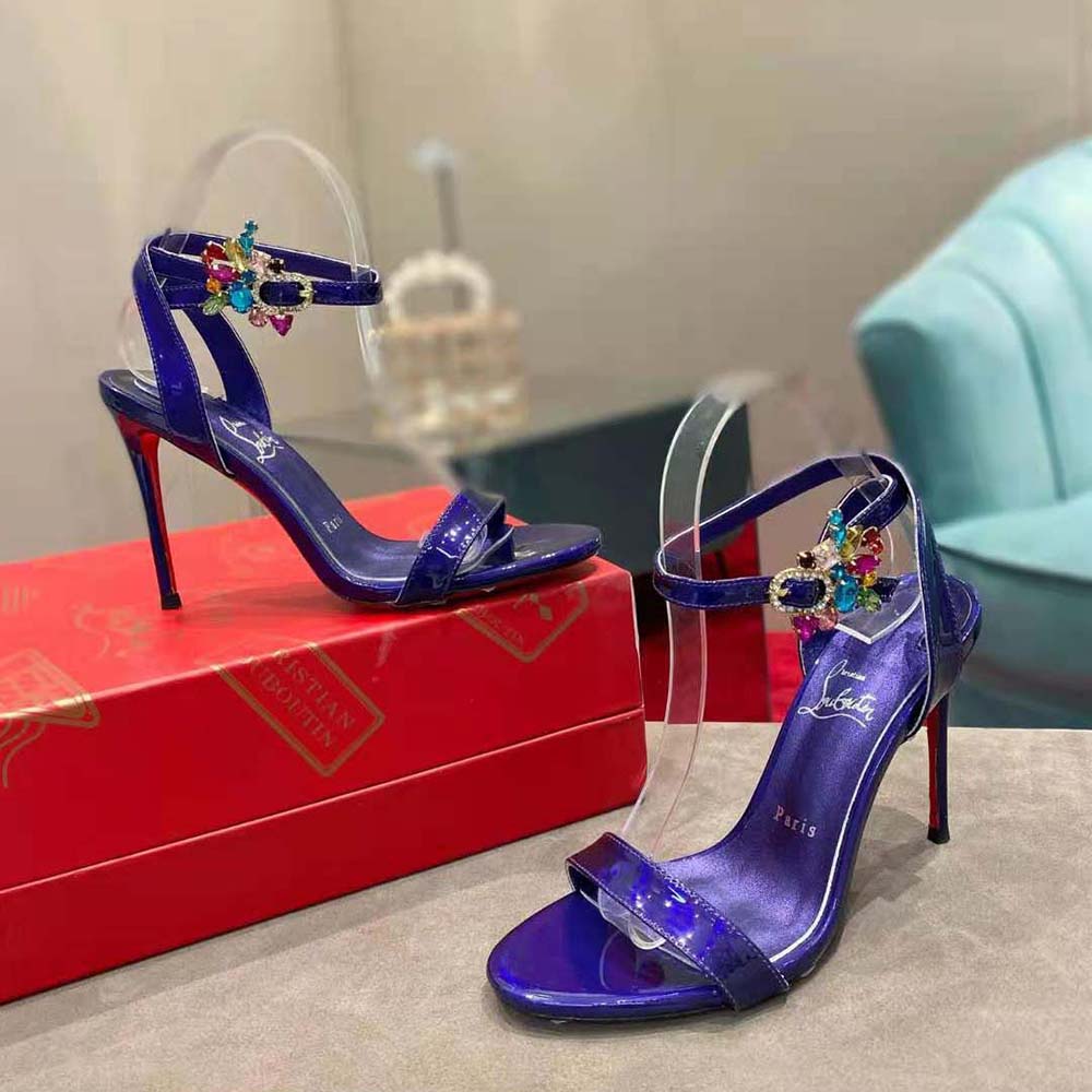 Christian Louboutin Women Goldie Joli 100 mm Heel Height-Purple - image 5