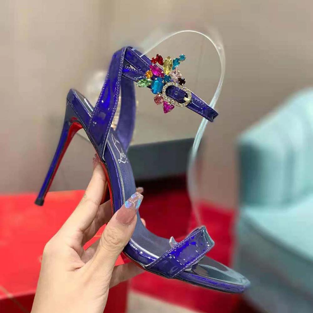 Christian Louboutin Women Goldie Joli 100 mm Heel Height-Purple - image 7