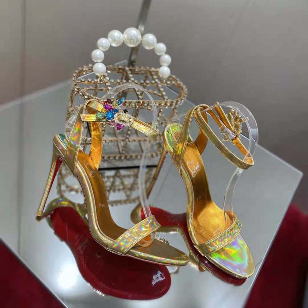 Christian Louboutin Women Goldie Joli 100 mm Heel Height-Yellow - image 5