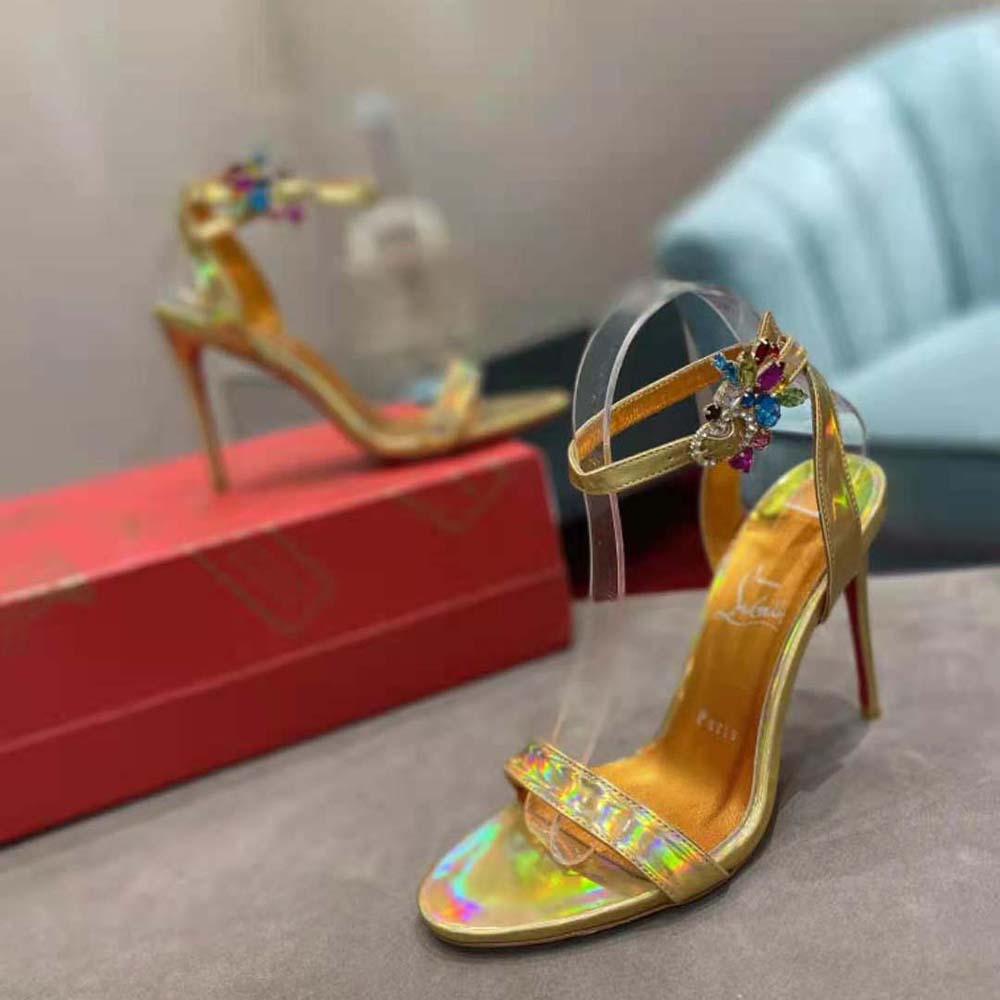 Christian Louboutin Women Goldie Joli 100 mm Heel Height-Yellow - image 6