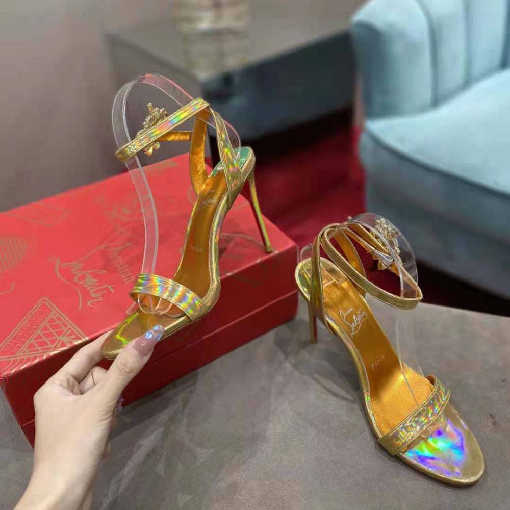 Christian Louboutin Women Goldie Joli 100 mm Heel Height-Yellow - image 7